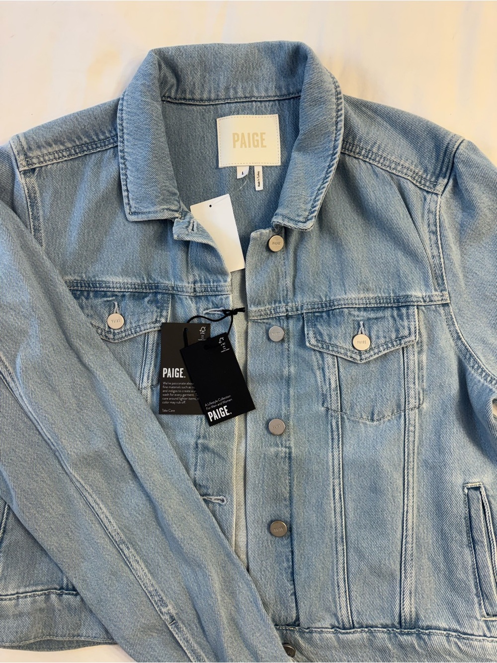 PAIGE Light Blue Denim Jean Jacket